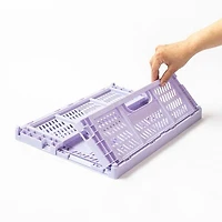 Set of 4 Large Folding Storage Crates - Lavender