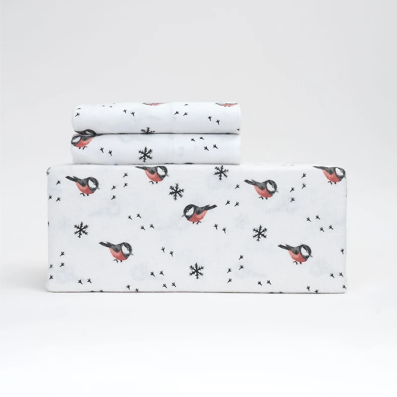 Winter Birds Ensemble de draps en flanelle