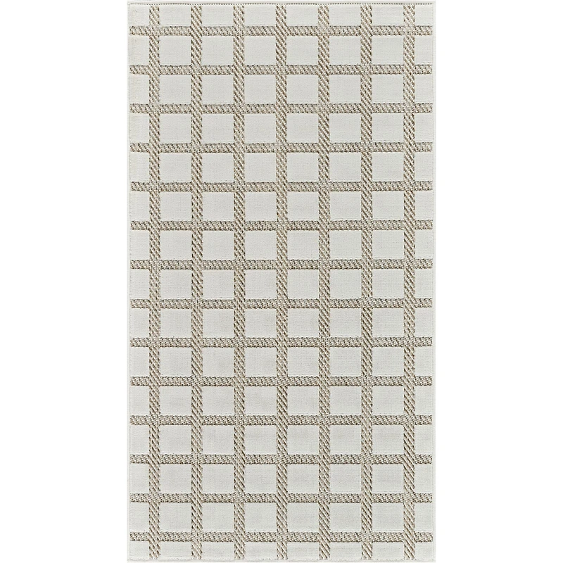 Hunter Paillasson d’intérieur contemporain à formes géométriques - Crème
