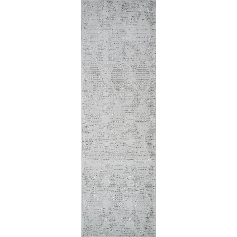 Nelio Chevron Contemporary Indoor Runner Rug, Grey