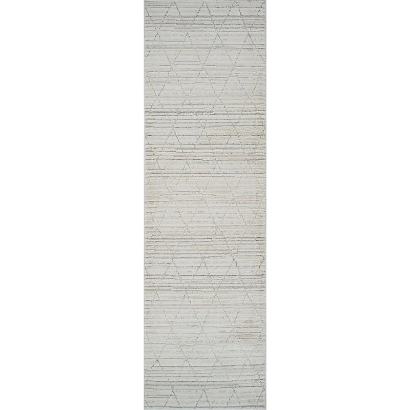 Anaya Tapis de couloir d’intérieur contemporain à formes géométriques - Beige
