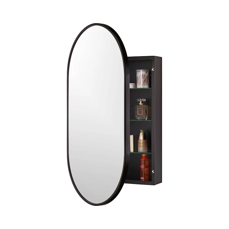 Capsule Black Medicine Cabinet by Haute Deco