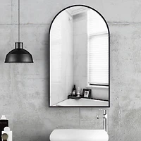 Madison Arch Black Medicine Cabinet 18"x30" by Haute Deco