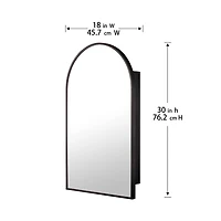 Madison Arch Black Medicine Cabinet 18"x30" by Haute Deco