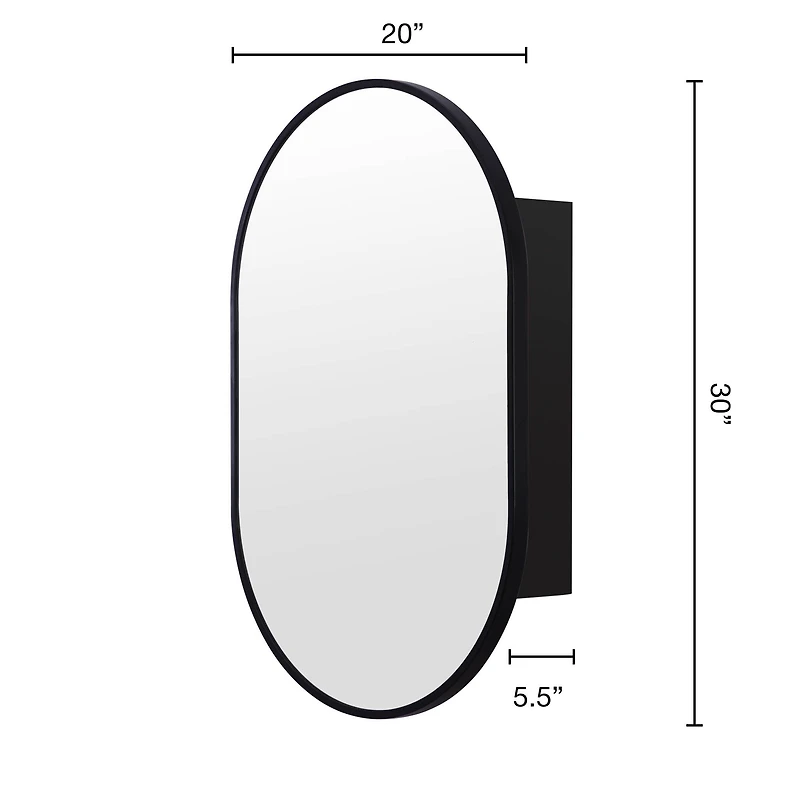 Capsule Black Medicine Cabinet by Haute Deco