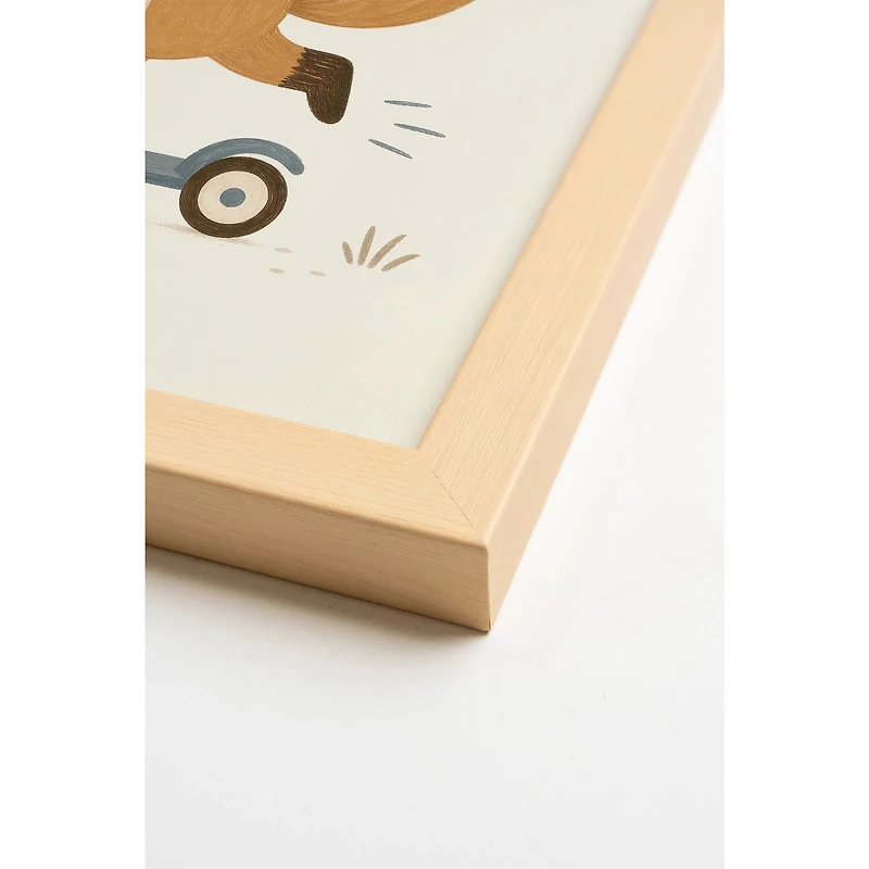 Oleka My Teddy Framed Canvas Wall Art - Light Natural Wood Frame