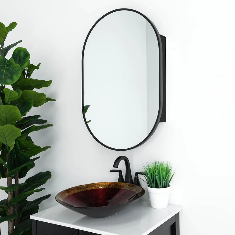 Capsule Black Medicine Cabinet by Haute Deco