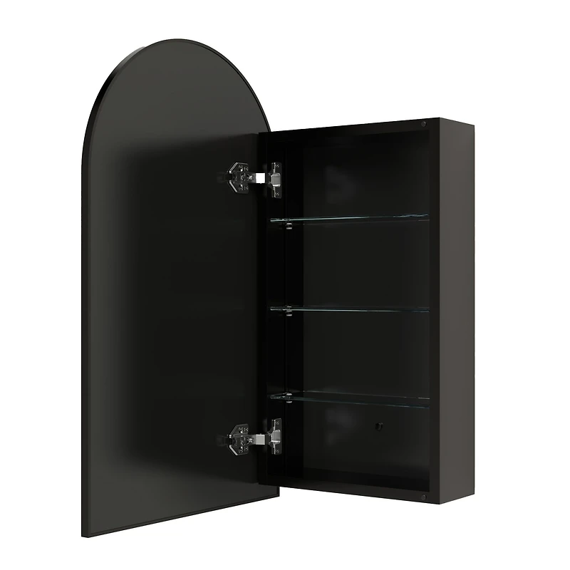 Madison Arch Black Medicine Cabinet 18"x30" by Haute Deco