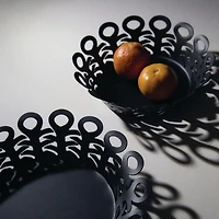 Alessi Vimini Panier noir en acier inoxydable