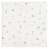 Couverture pour bébé en bambou et coton Océan