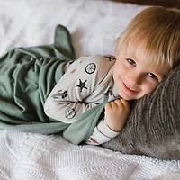 Couverture pour bébé en bambou et coton - Vert chasseur