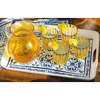 Blues Rectangular Tray With Handle