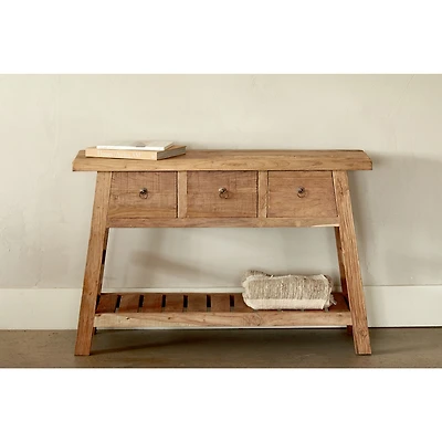 A-Frame Console in Recycled Teak - 3 Drawers