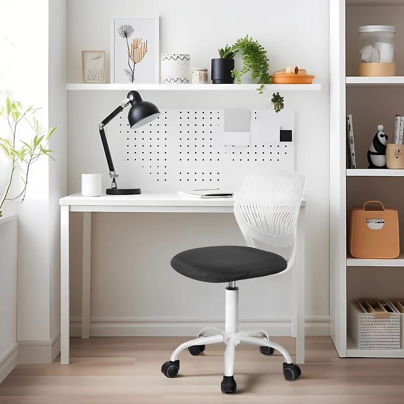 Chaise de bureau en maille  - Gris et blanc