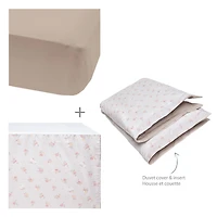 4-Piece Crib Bedding Set - Flowers