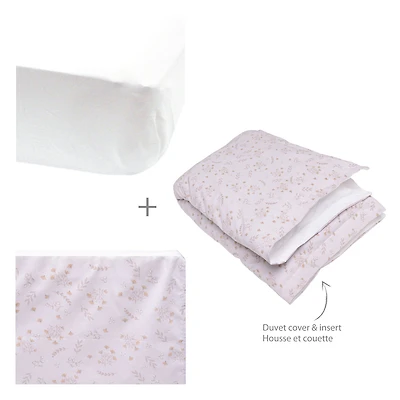 Spring Cotton Crib Bedding Set, 4 Pieces