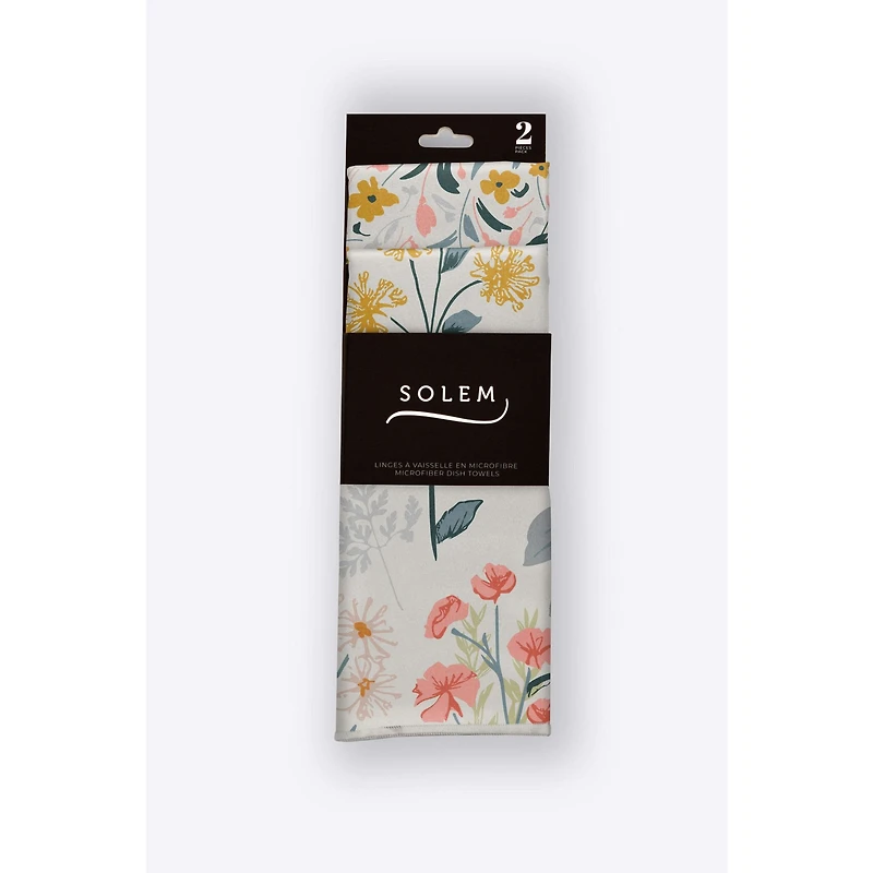 Linges à vaisselle en microfibre - Harmonie florale, ensemble de 2