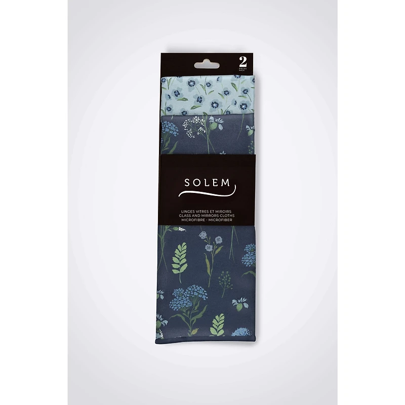 Linges pour vitres et miroirs en microfibre - Inspiration fleurie, ensemble de 4