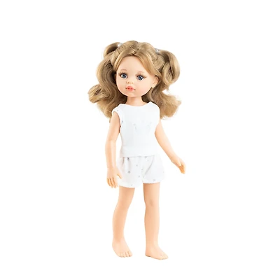 Paola Reina Las Amigas doll in pajamas - Carla with tied hair