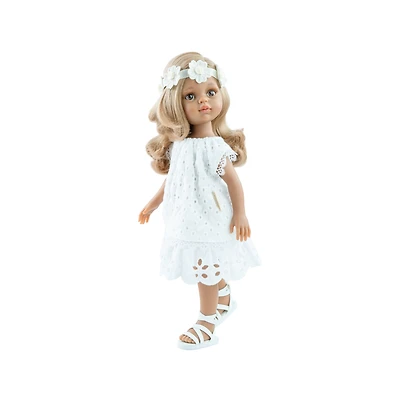 Paola Reina Las Amigas doll - Luciana White Dress and Flower Headband