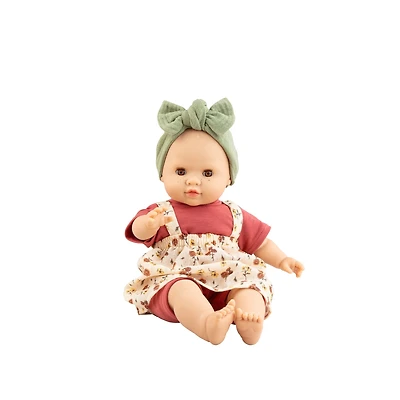 Paola Reina Los Manus Doll - Julia with floral overalls-dress