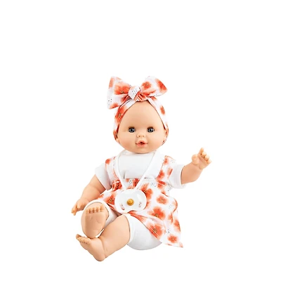 Paola Reina Alex & Sonia doll - Sonia with floral overalls and headband