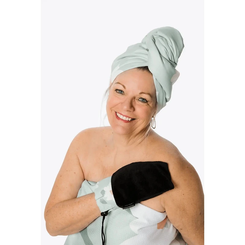 Microfiber Breezy Marguerite Hair Towel Wrap - Sage