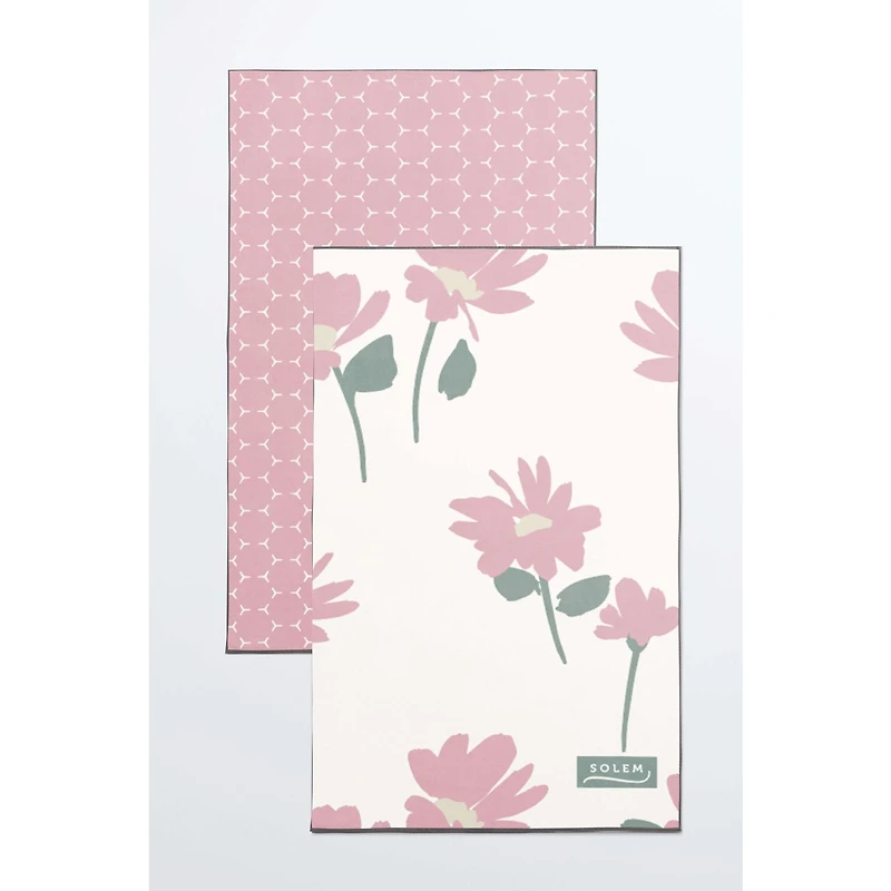Microfiber Breezy Marguerite Hand Towels - Beige, Set of 2