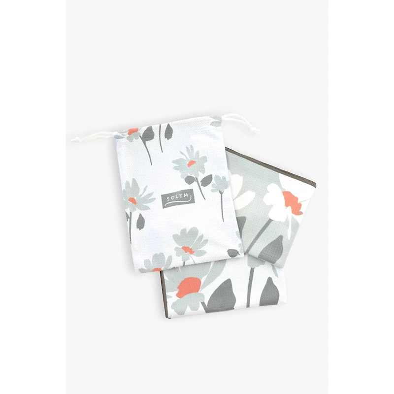 Microfiber Breezy Marguerite Hand Towels - Sage, Set of 2