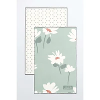 Microfiber Breezy Marguerite Hand Towels - Sage, Set of 2