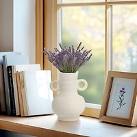 Rustic Carafe Ceramic Vase with Handles - 6"