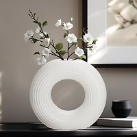 Circa Round Ring Vase, 9" - Matte White