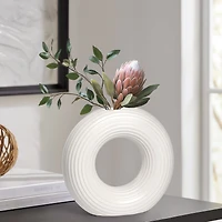 Circa Round Ring Vase, 9" - Matte White