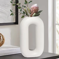 Circa Vase anneau ovale, 13 po - Blanc mat