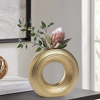 Circa Round Ring Vase, 9" - Matte Gold