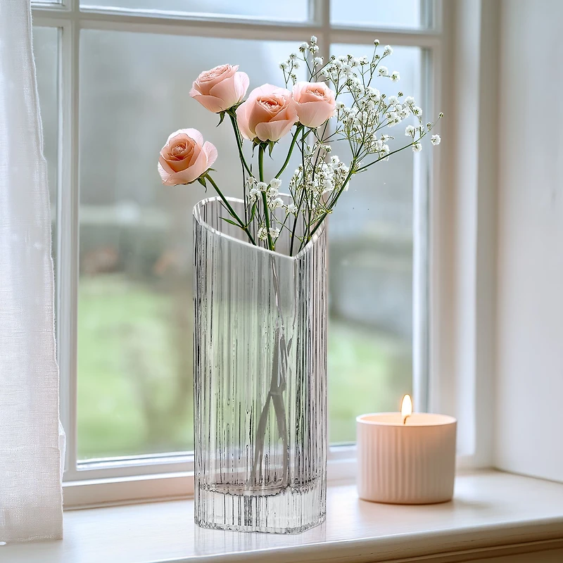 Heart Shape Glass Vase 8.5