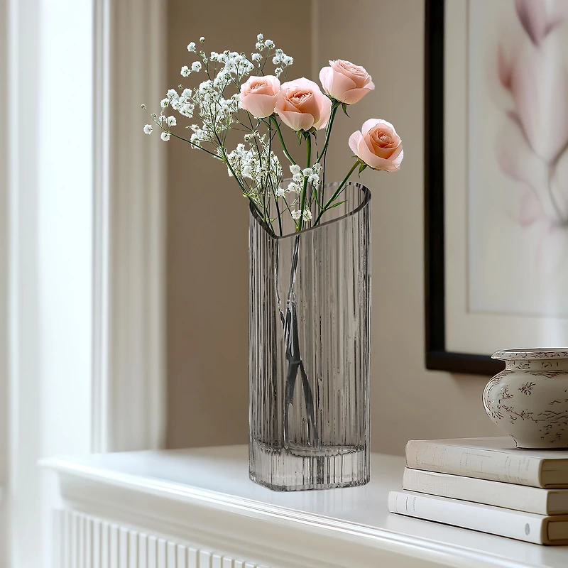 Vase en forme Cœur 8,5 po - Fumée