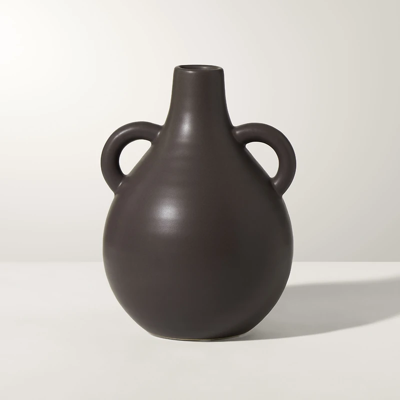 Torre & Tagus Capri Double Handle Vase,  7" - Brown