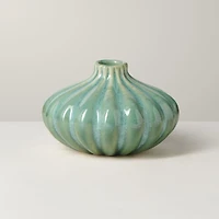 Torre & Tagus Allium Gourd Vase, Green Glaze - 3 in