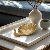 Aluminum Decor Dish, Peacock - Gold