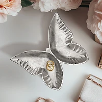 Plat décoratif papillon en aluminium -Argent