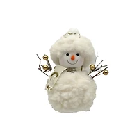 Fluffy Hangable White Cloth Snowman Ornament, Pack of 12