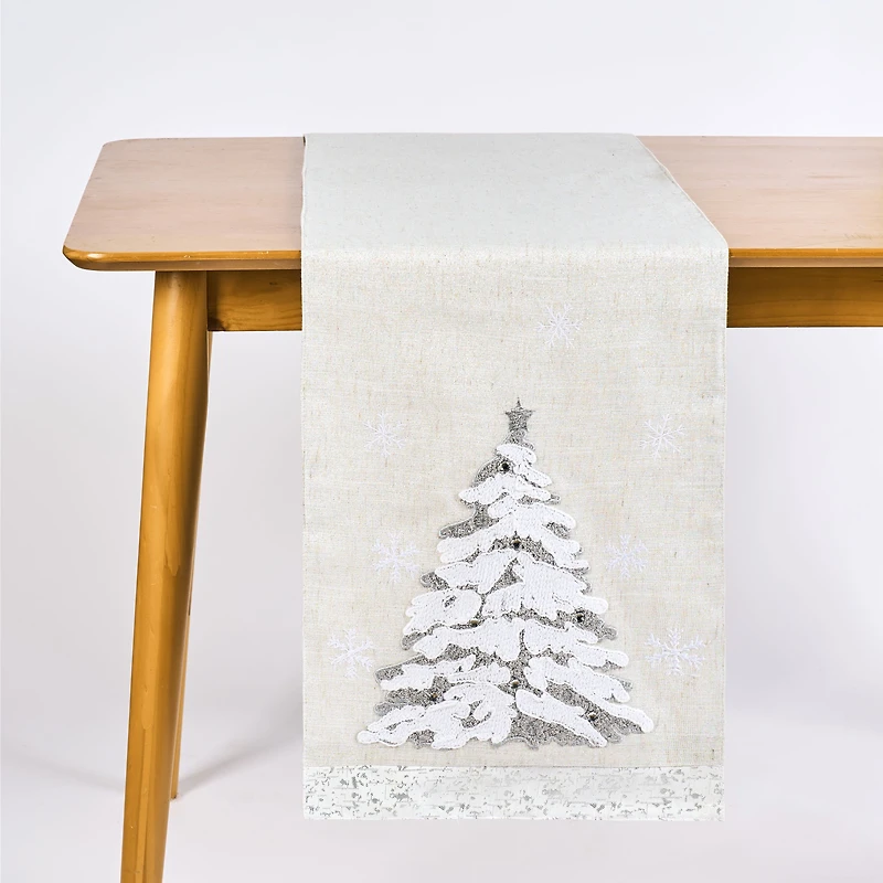 Snowy Tree Table Runner