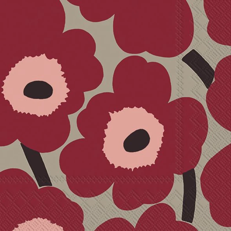 Pack of 20 Unikko Red Luncheon Napkins