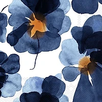 Serviettes à cocktail, paquet de 20 - Valssi fleurs bleues
