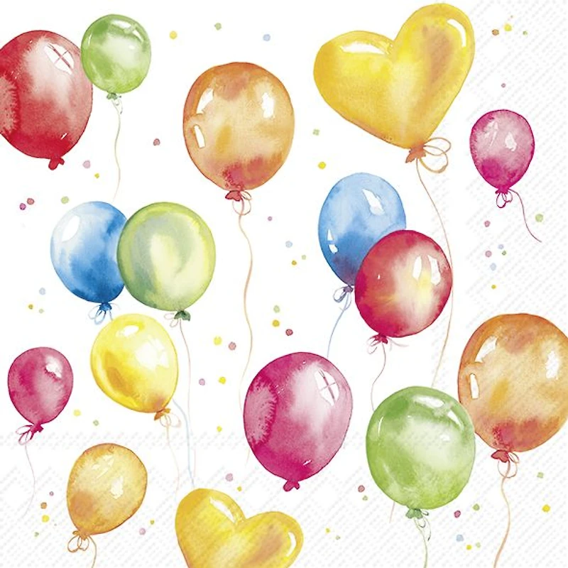 Birthday Ballons Serviettes à cocktail, paquet de 20