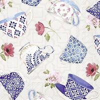 Indigo Coffee Mugs Lunch Napkins, Pack of 20
