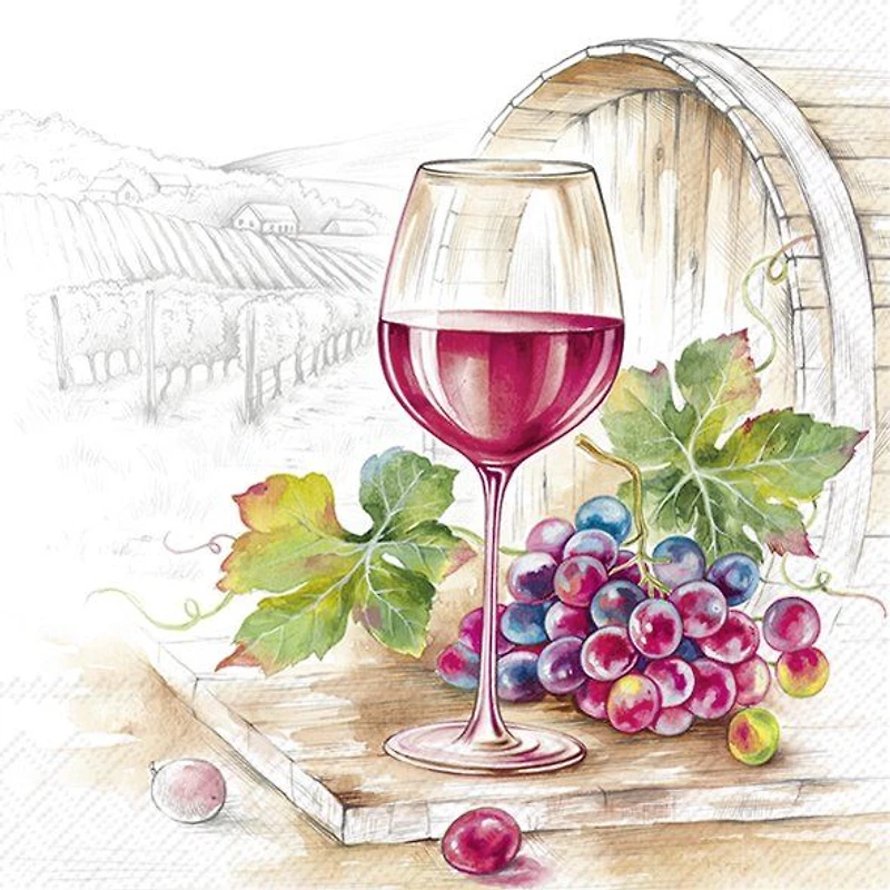 Cocktail Napkins, Pack of 20 - Vin Rouge