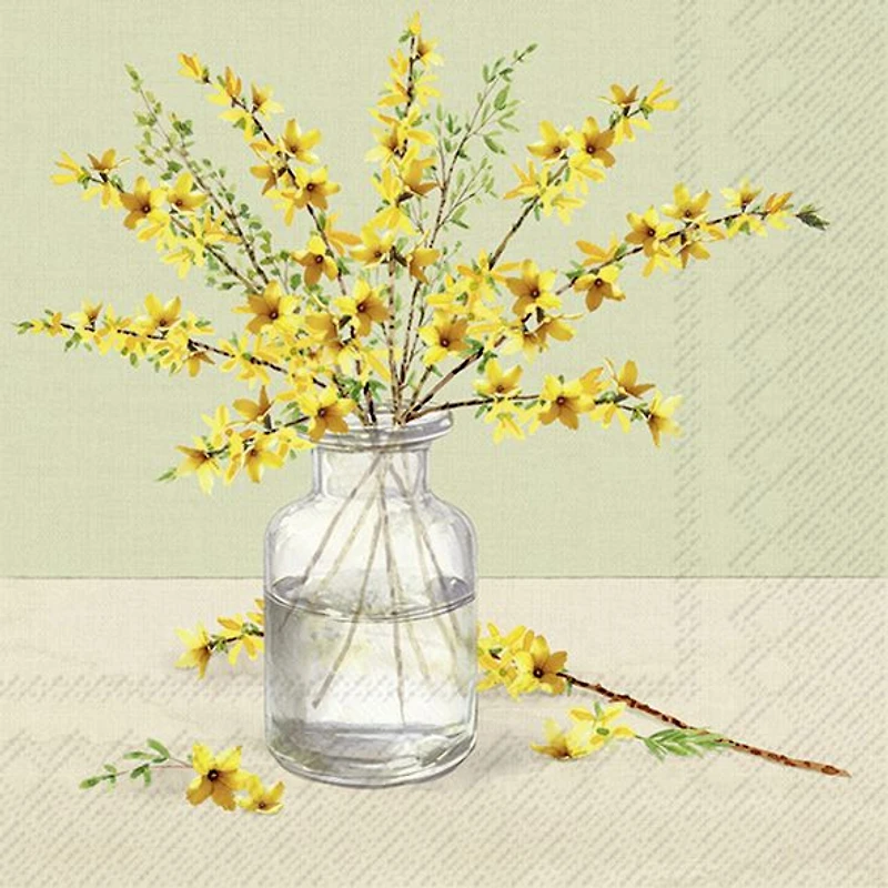 Serviettes de table Forsythia Branch, paquet de 20