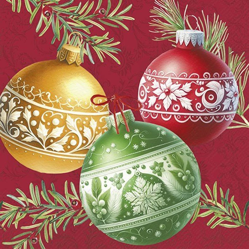 Cocktail Napkins, Pack of 20 - Christmas Bubbles